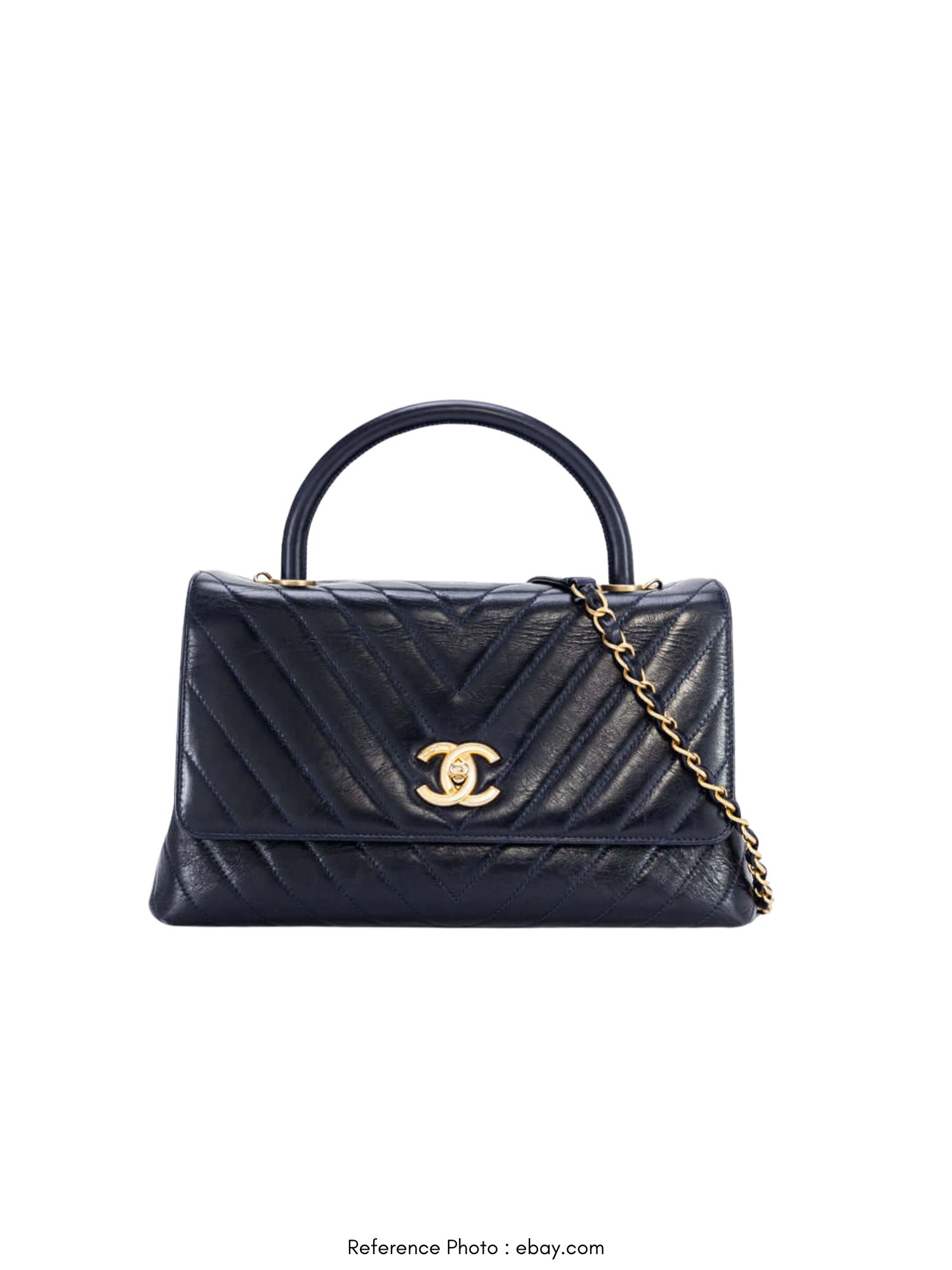 Chanel Coco Top Handle Bag in Chevron 10.5